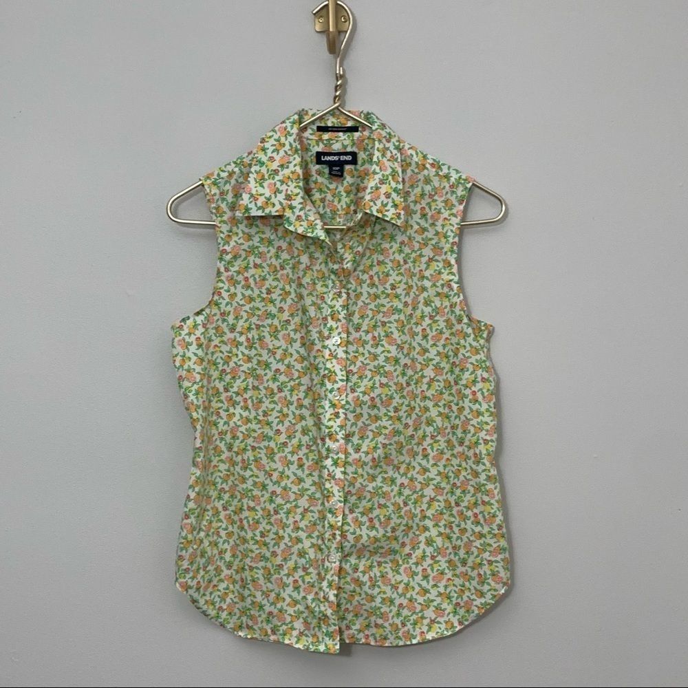 NWOT LAND'S END Sleeveless No Iron Shirt 10P